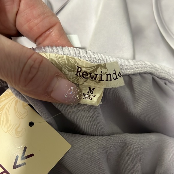 NWT Rewind Drape Neck Strappy Skater Dress Lilac Frost Size Medium - Picture 8 of 10